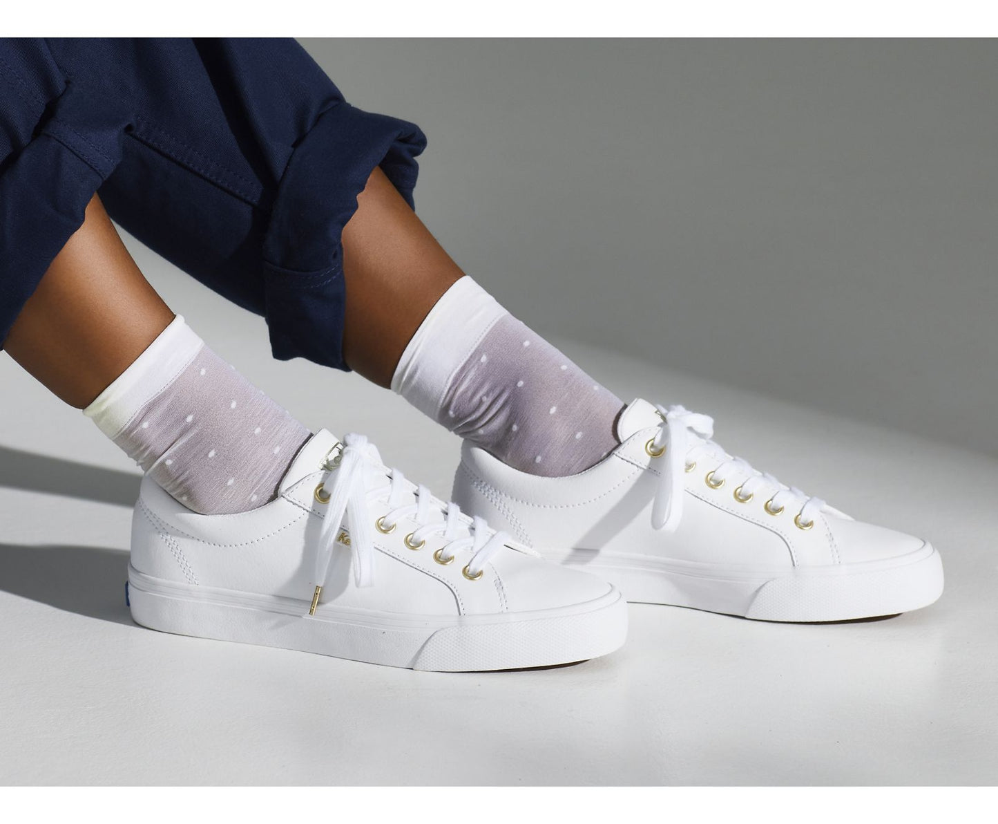 Jump Kick Leather White Gold