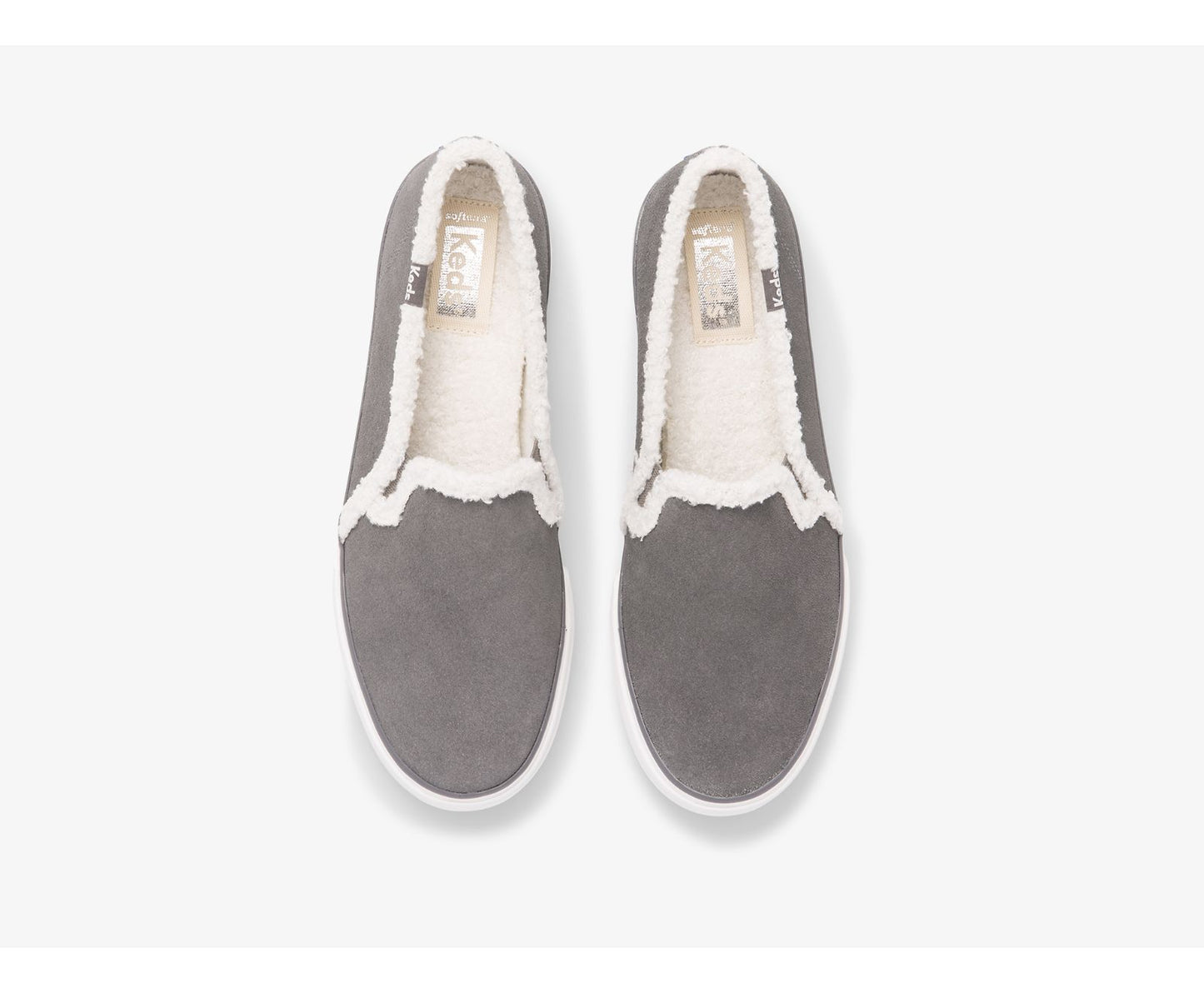 Double Decker Suede Faux Shearling Smoke