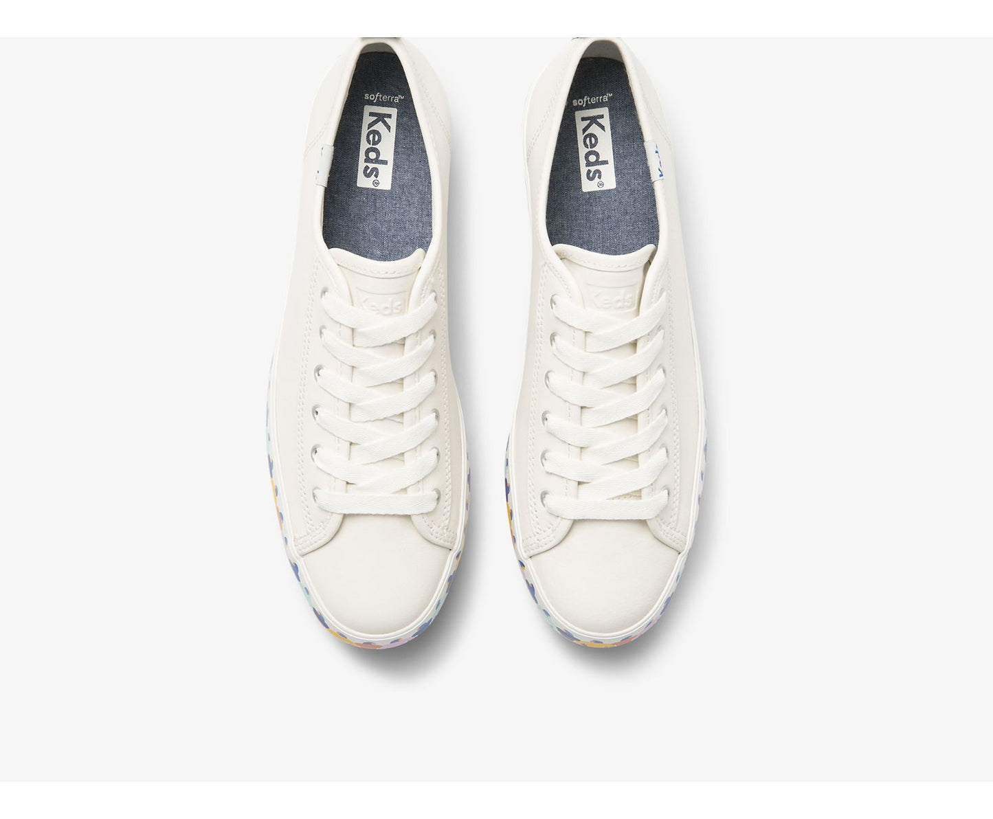 Triple Up Leather Rainbow People White Multi