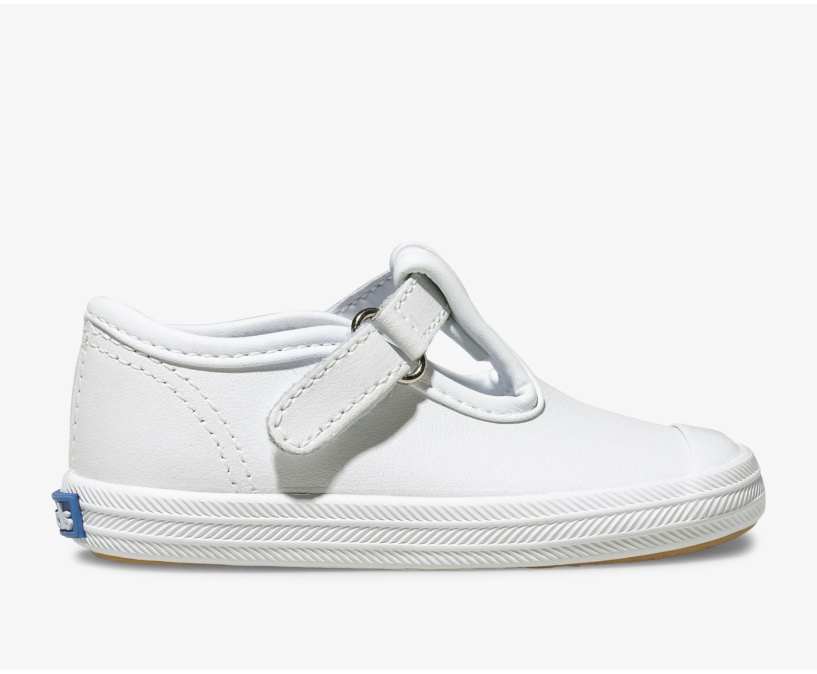 Little Kid's Champion Toe Cap T-Strap White Leather