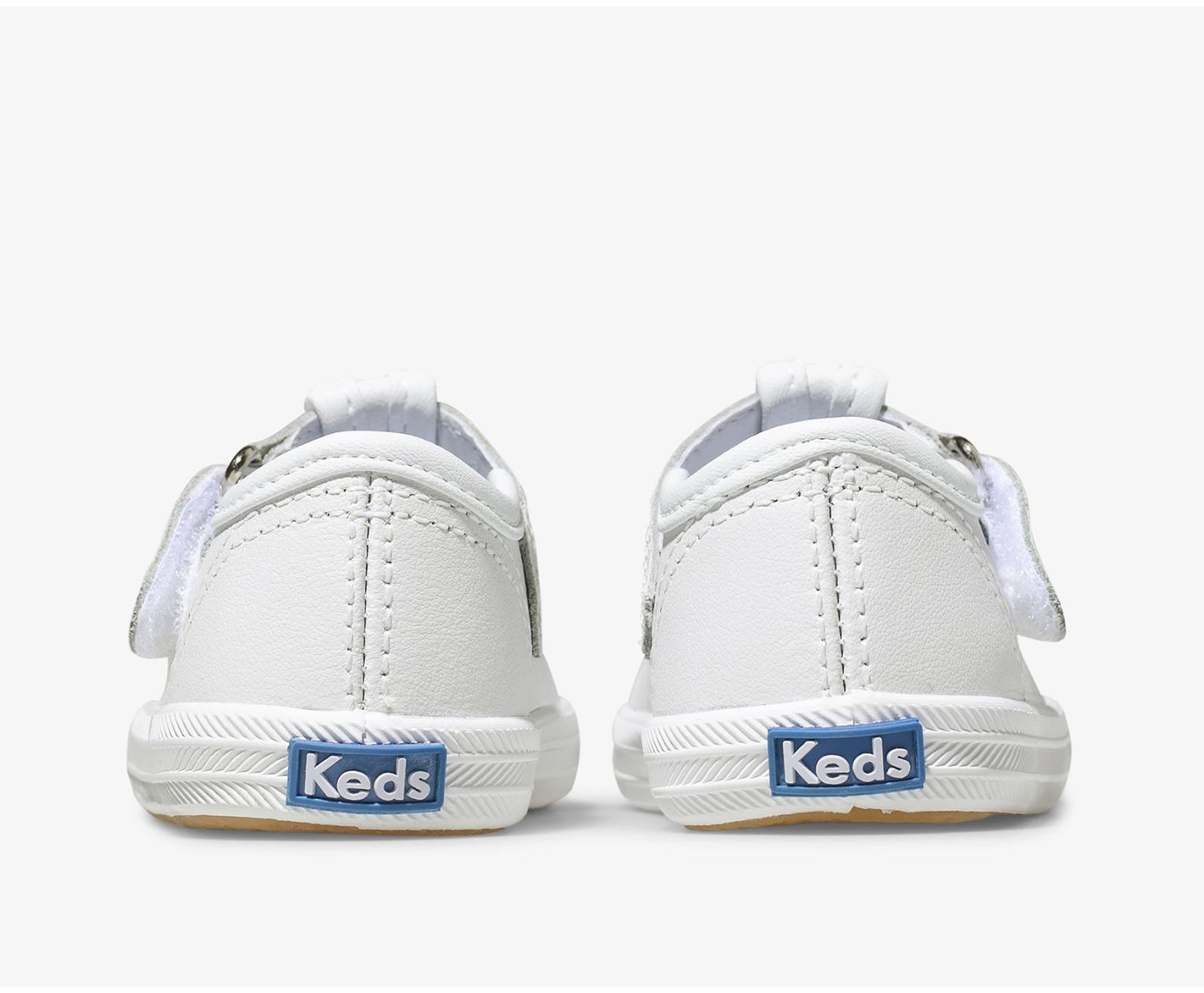 Little Kid's Champion Toe Cap T-Strap White Leather