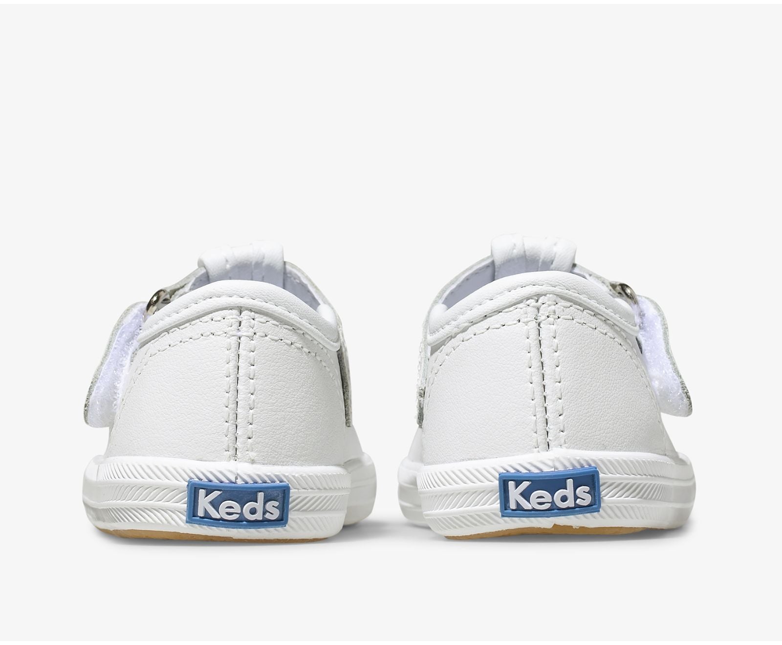 Little Kid's Champion Toe Cap T-Strap White Leather