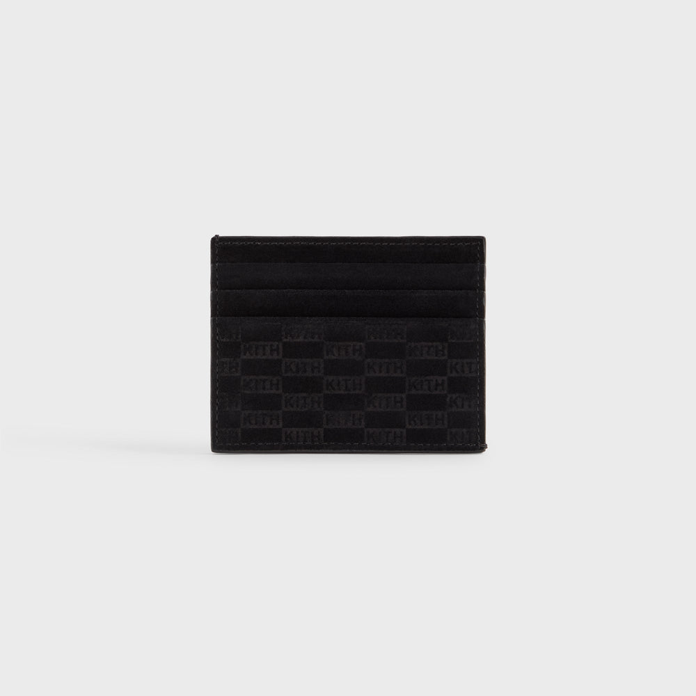 Kith Monogram Suede Card Holder - Black