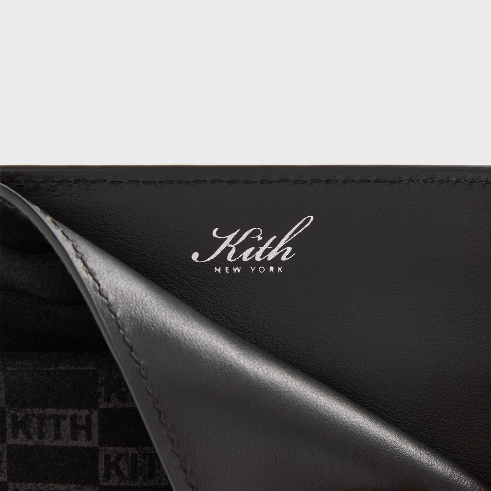 Kith Monogram Suede Card Holder - Black