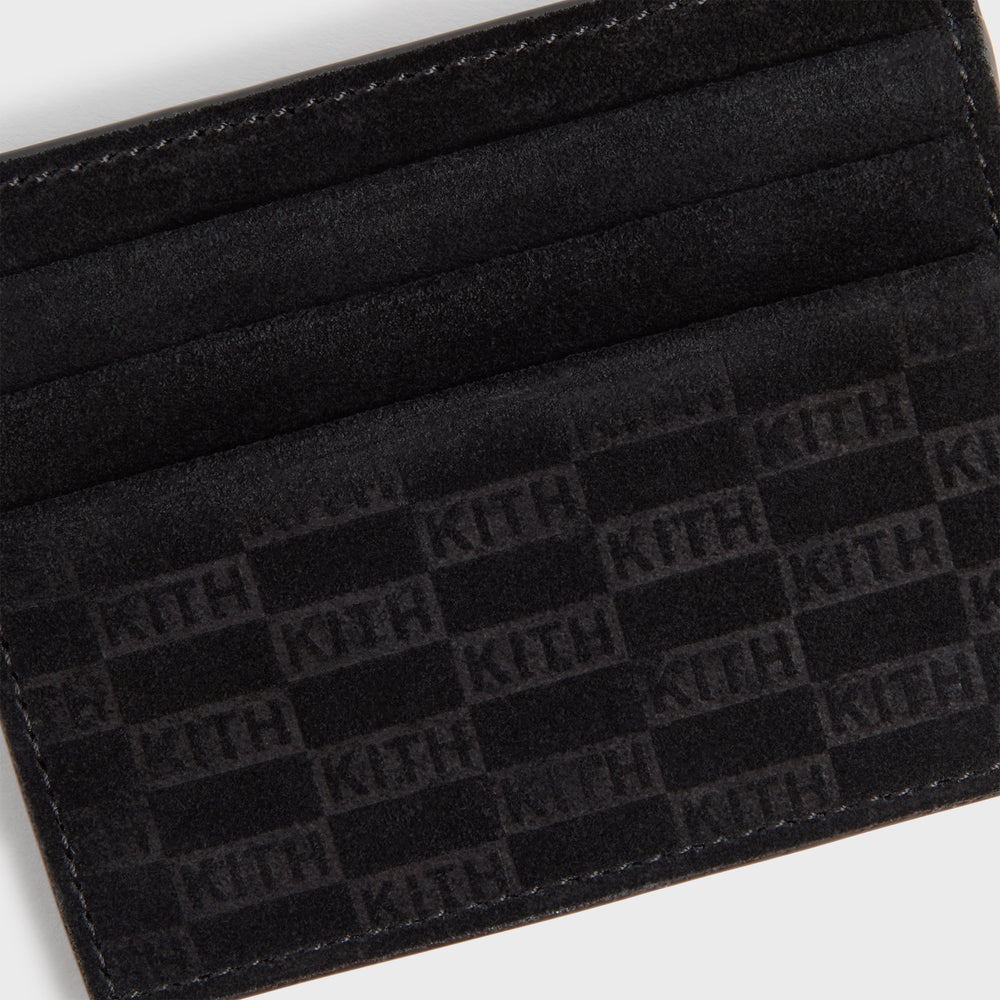 Kith Monogram Suede Card Holder - Black