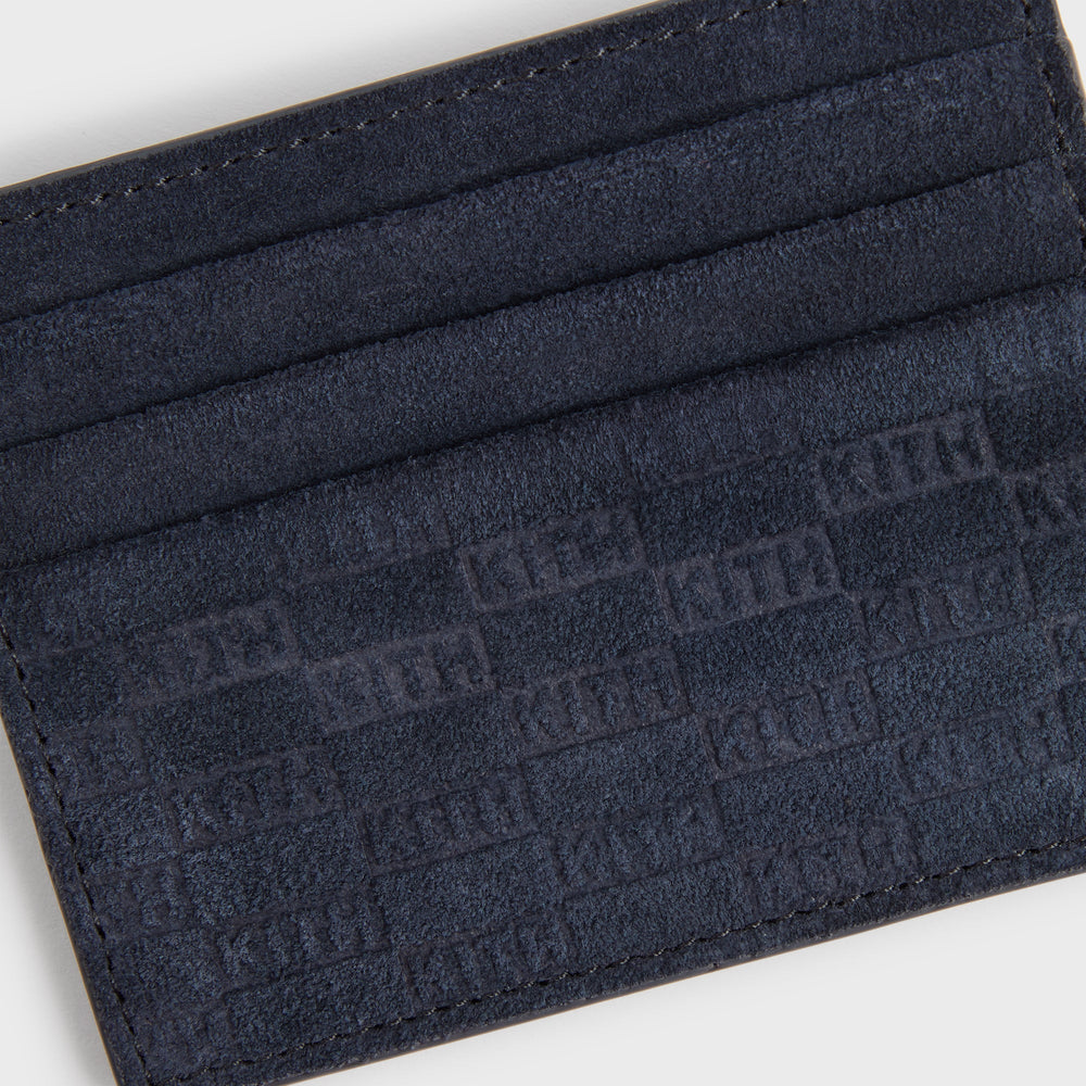 Kith Monogram Suede Card Holder - Ink