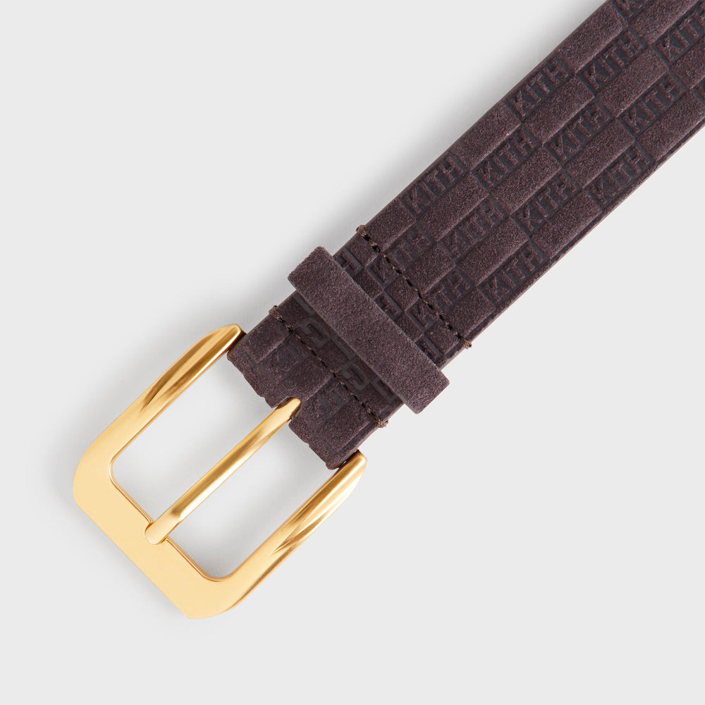 Kith Monogram Suede Leather Belt - Incognito