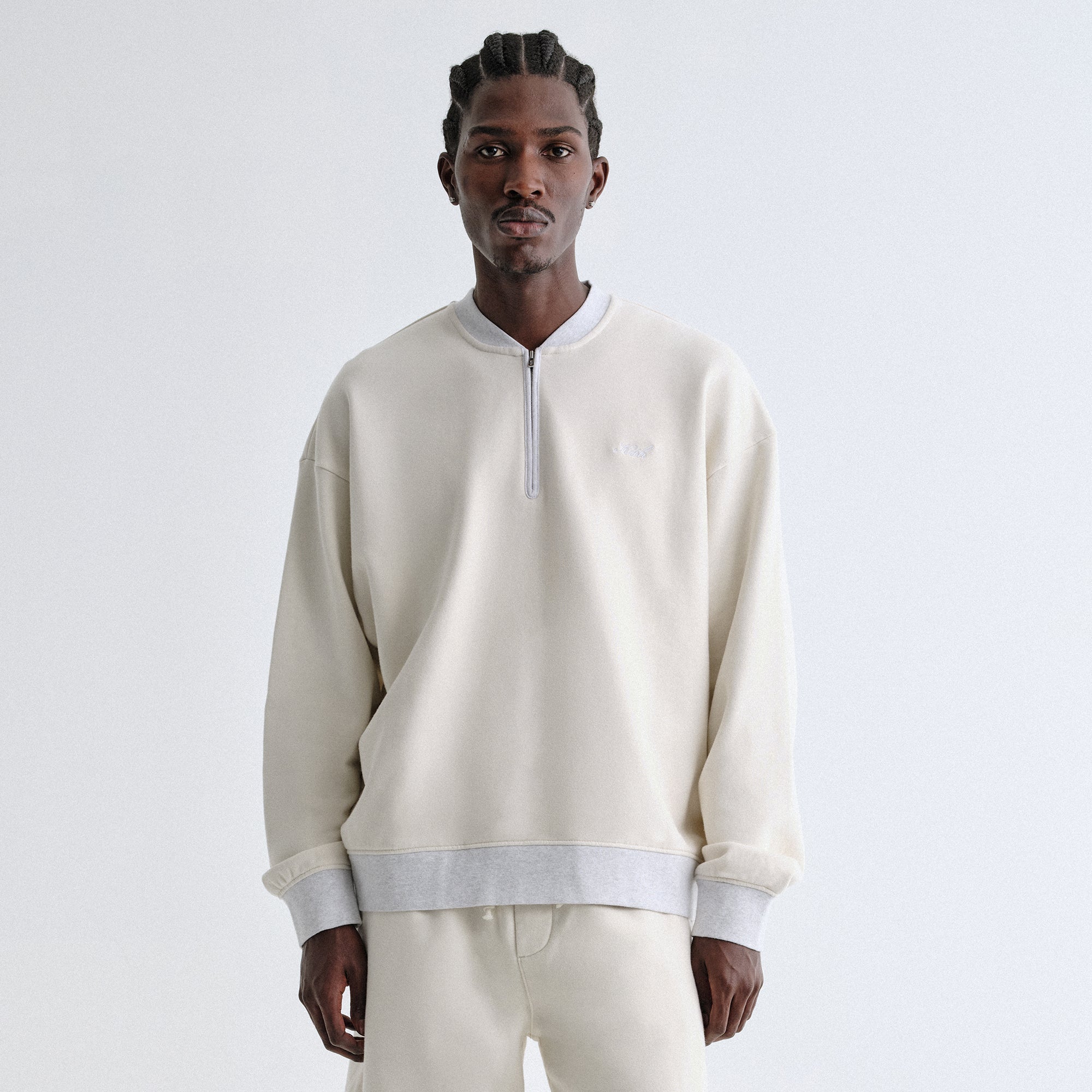 Kith Quarter Zip Terry Nelson Crewneck - Sandrift