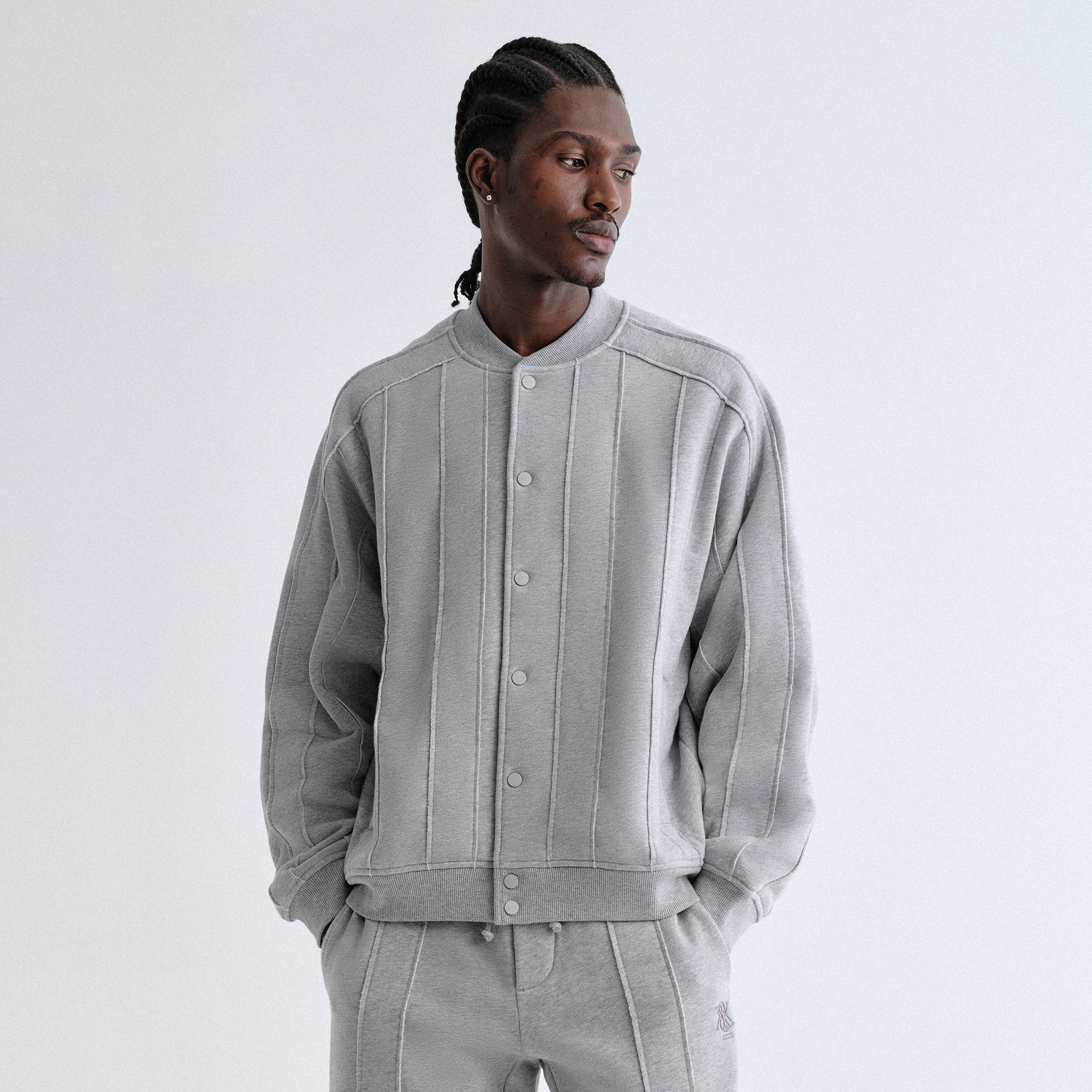 Kith Marvin Bomber Jacket - Mid Heather Grey
