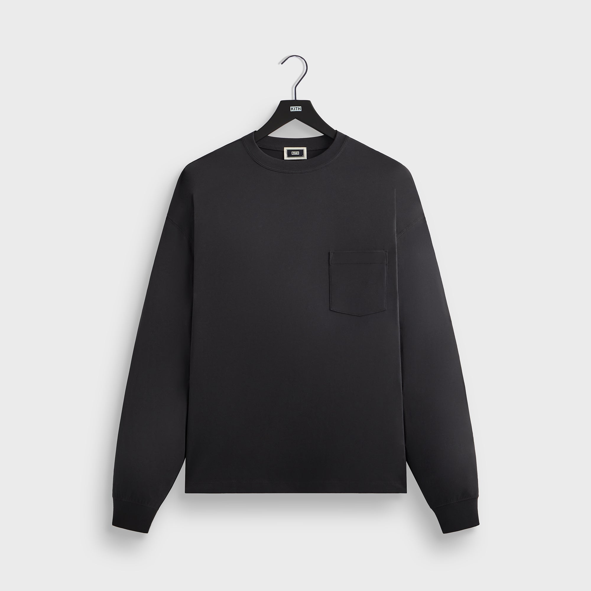 Kith Long Sleeve Leonard Pocket Tee - Carbon