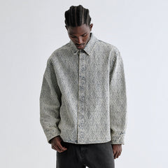 Kith Jacquard Crest Denim Apollo Shirt - Atom