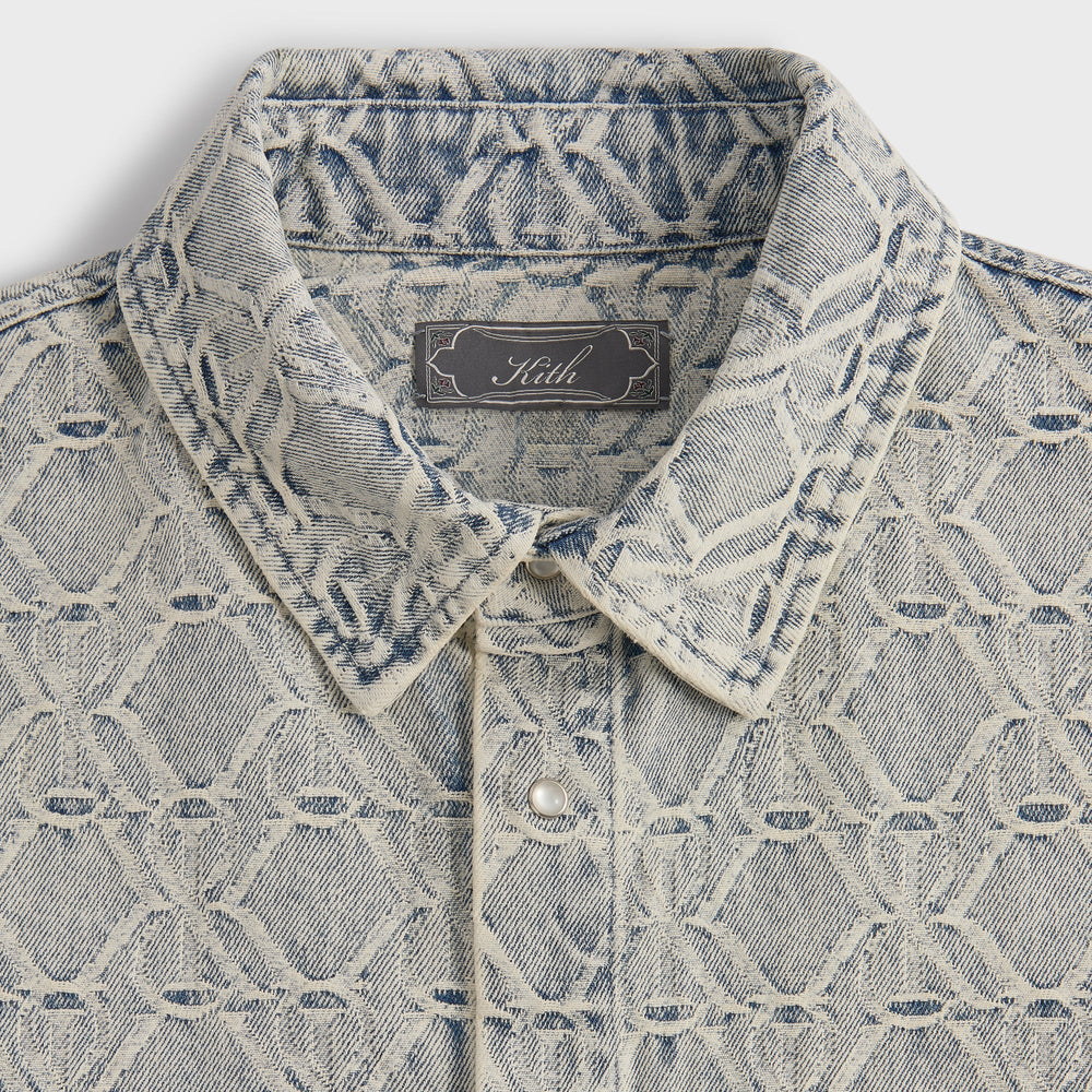 Kith Jacquard Crest Denim Apollo Shirt - Atom