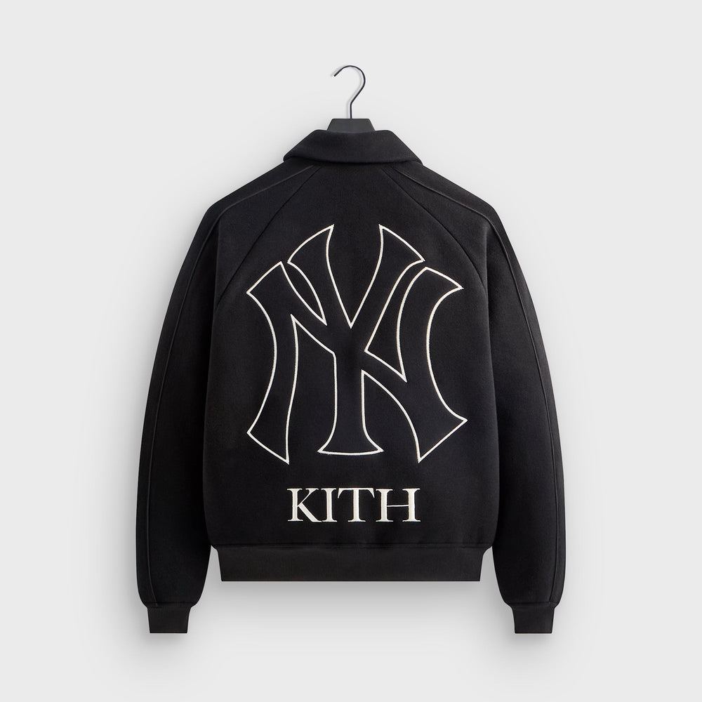 Kith for the New York Yankees Melton Wool Raglan Varsity Jacket - Blac
