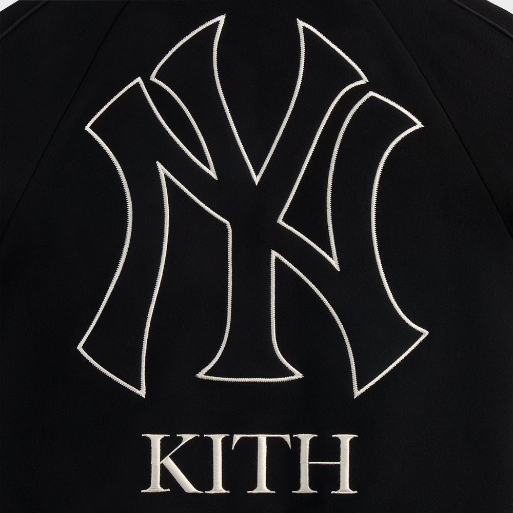 Kith for the New York Yankees Melton Wool Raglan Varsity Jacket - Blac