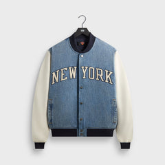 Kith for the New York Knicks Denim Marvin Bomber - Medium Indigo