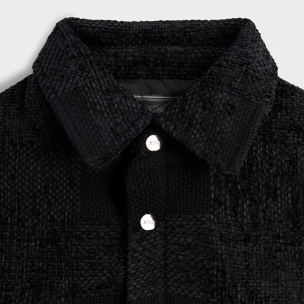 Kith Chenille Plaid Brixton Puffed Shirt Jacket - Black