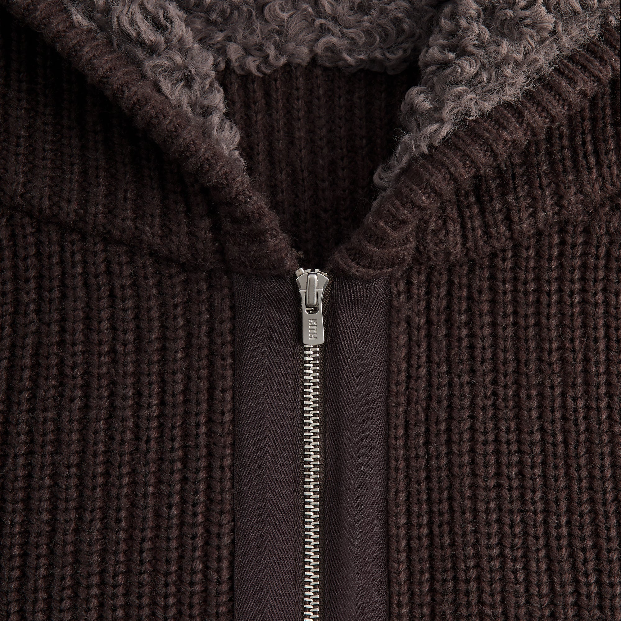 Kith Merino Knit Quarter Zip Hoodie - Kindling
