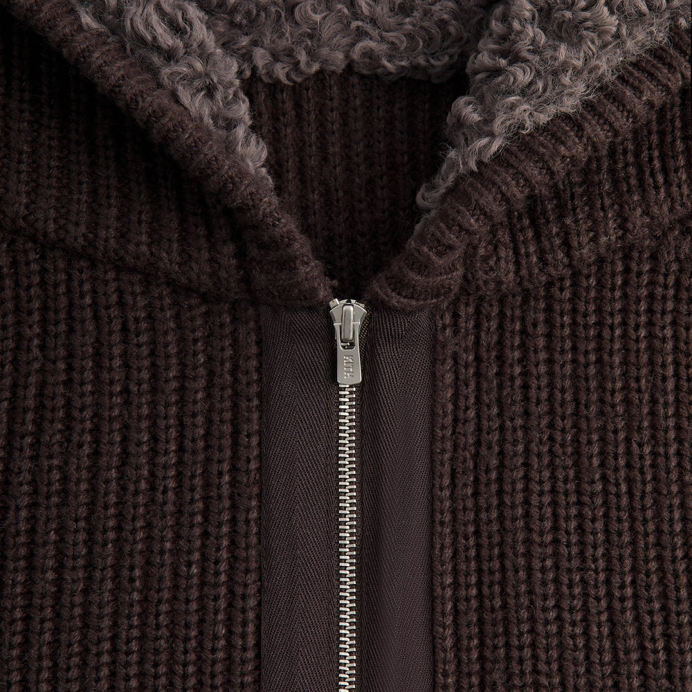 Kith Merino Knit Quarter Zip Hoodie - Kindling