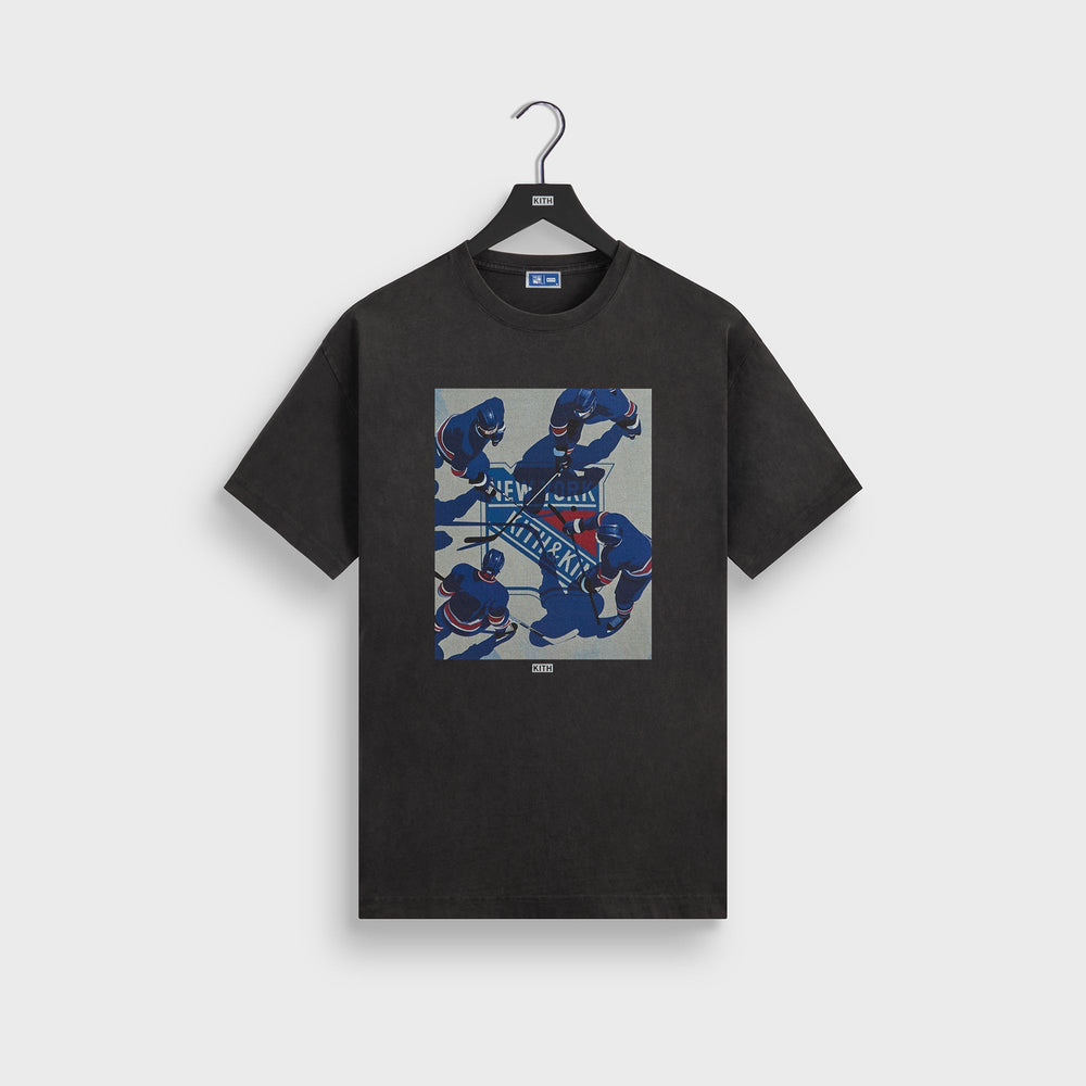 Kith for the New York Rangers On Ice Vintage Tee - Black