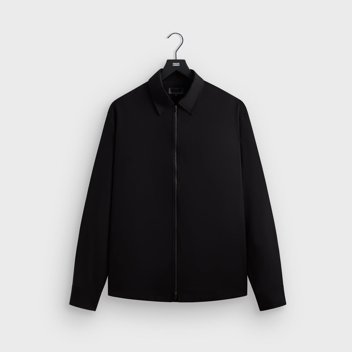 Kith Tropical Wool Marquis Zip Up Shirt - Black