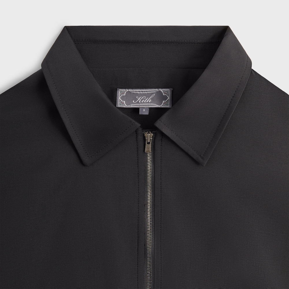 Kith Tropical Wool Marquis Zip Up Shirt - Black