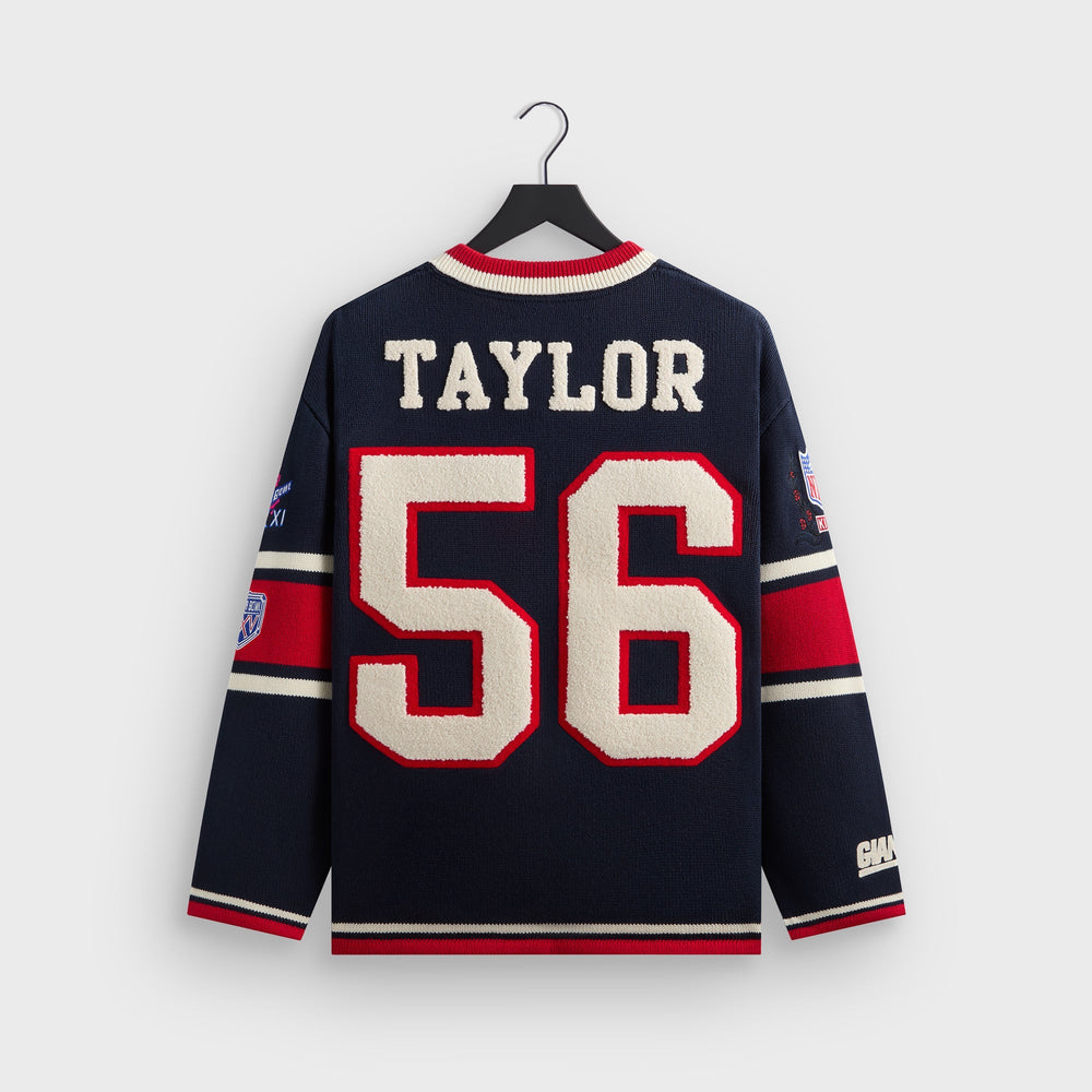 Kith for the NFL New York Giants V-Neck Beau Knit Sweater - Nocturnal