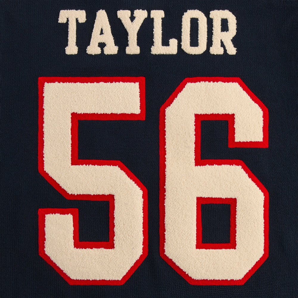 Kith for the NFL New York Giants V-Neck Beau Knit Sweater - Nocturnal