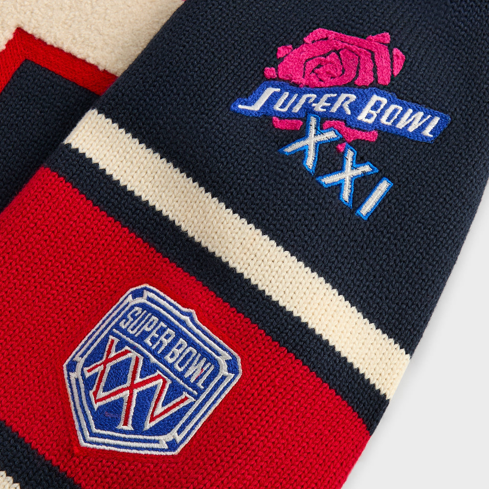 Kith for the NFL New York Giants V-Neck Beau Knit Sweater - Nocturnal