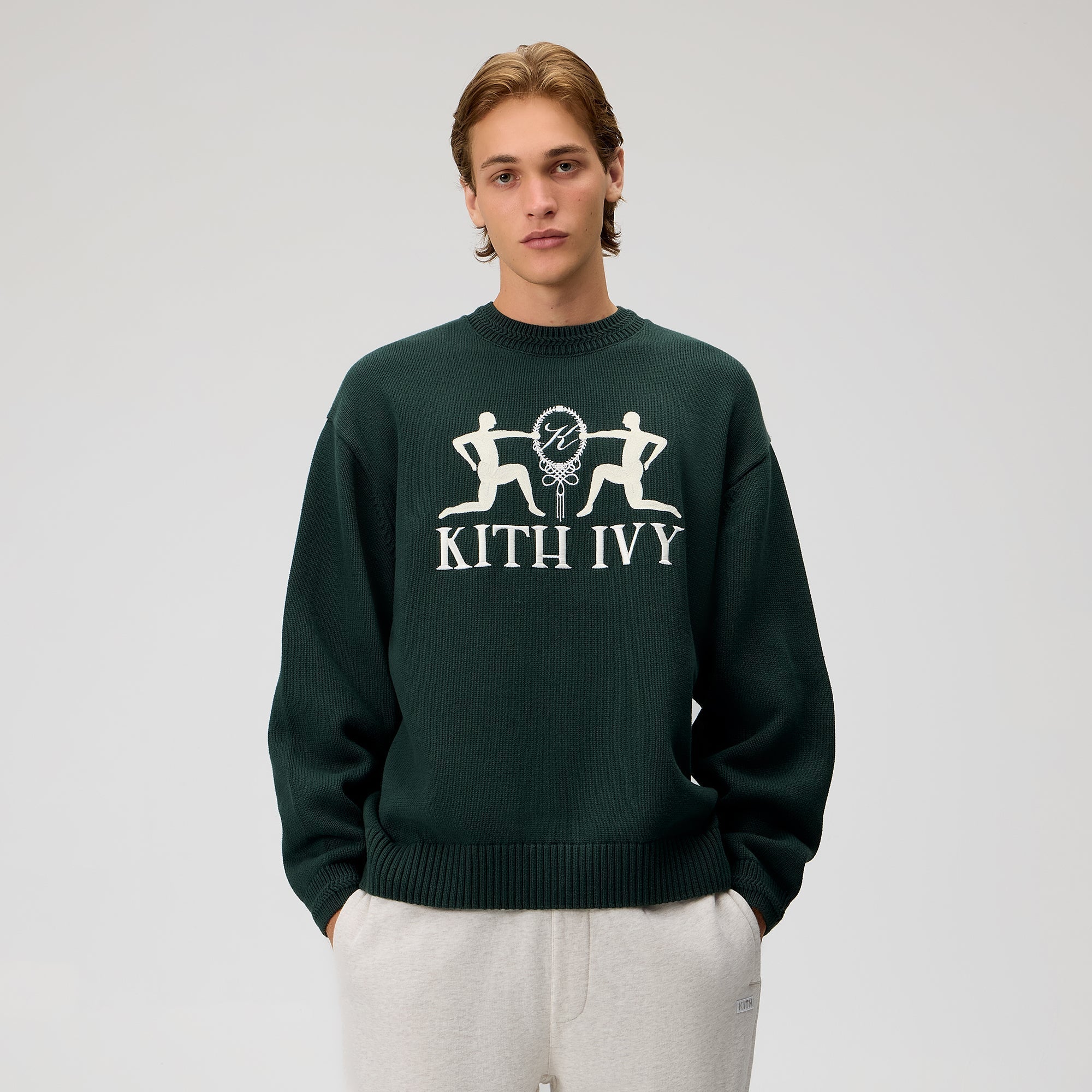 Kith Ivy Emblem Crewneck Sweater - Ivy Green