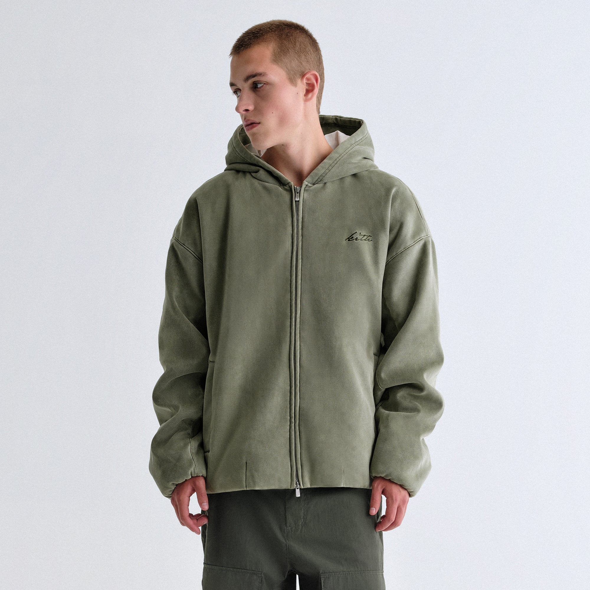 Kith Washed Microsuede Puffed Jaysen Hoodie - Cavan