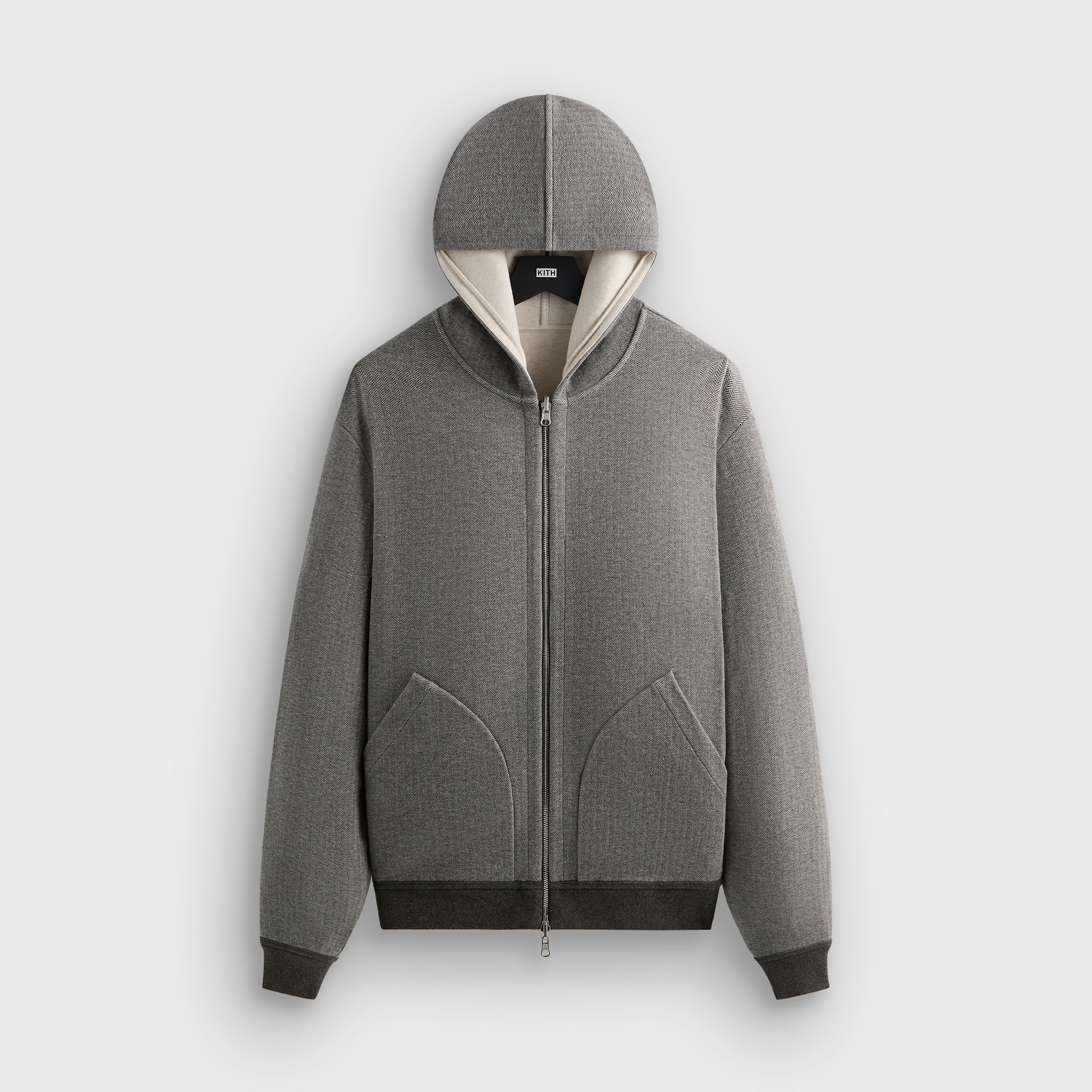 &Kin Reversible Double Face Williams V Hoodie - Dark Heather Grey