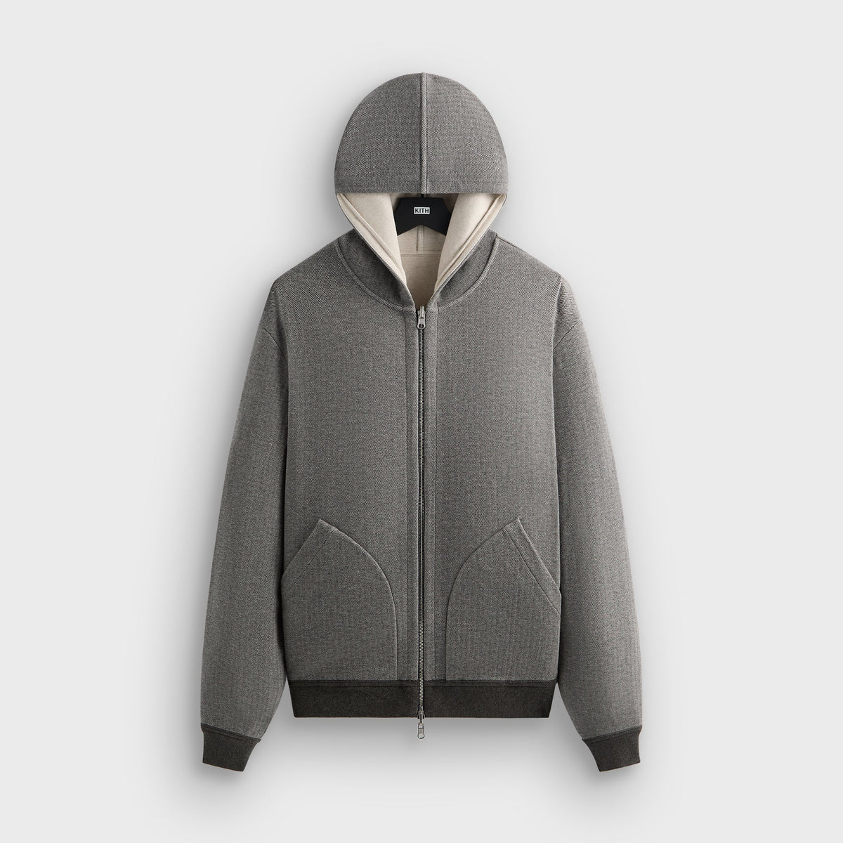 &Kin Reversible Double Face Williams V Hoodie - Dark Heather Grey