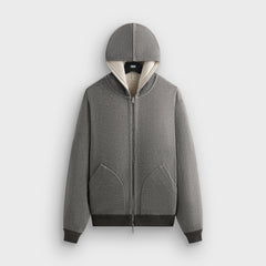 &Kin Reversible Double Face Williams V Hoodie - Dark Heather Grey