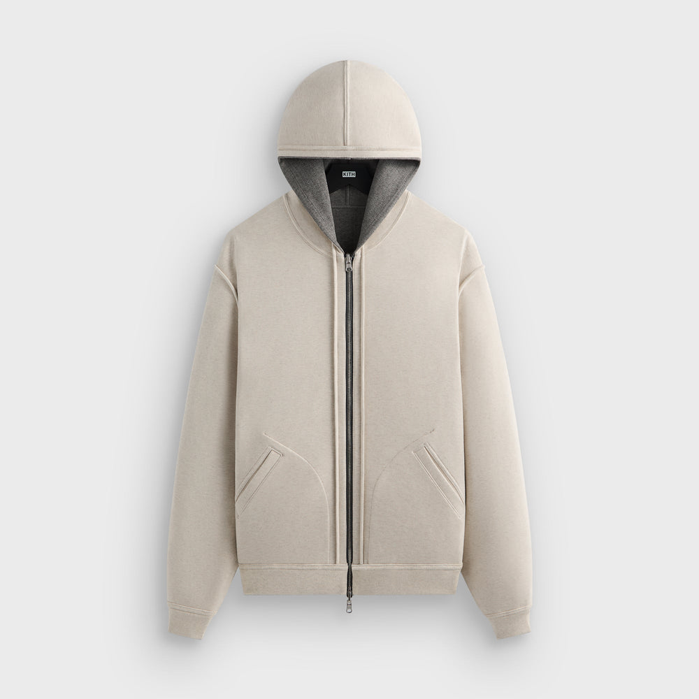 &Kin Reversible Double Face Williams V Hoodie - Dark Heather Grey