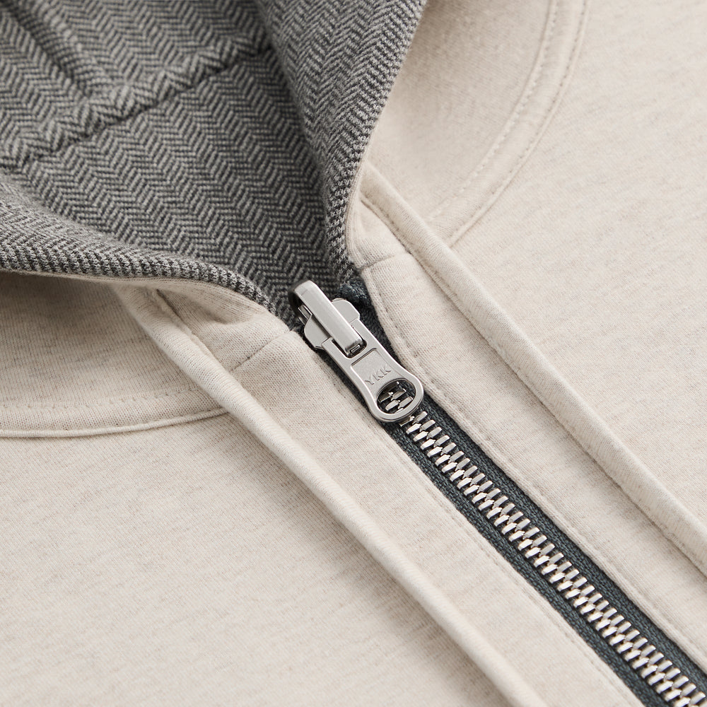 &Kin Reversible Double Face Williams V Hoodie - Dark Heather Grey