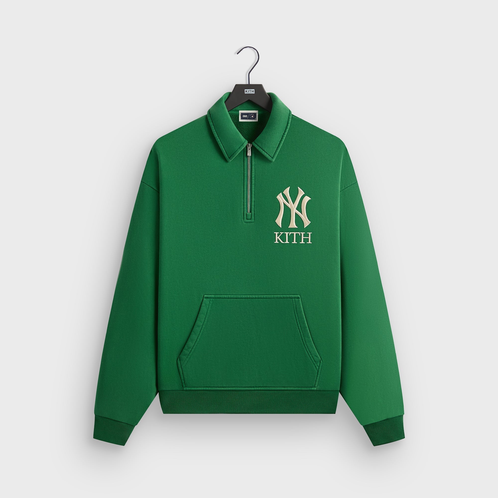 Kith for the New York Yankees Quarter Zip Popover Sweatshirt - Kelly