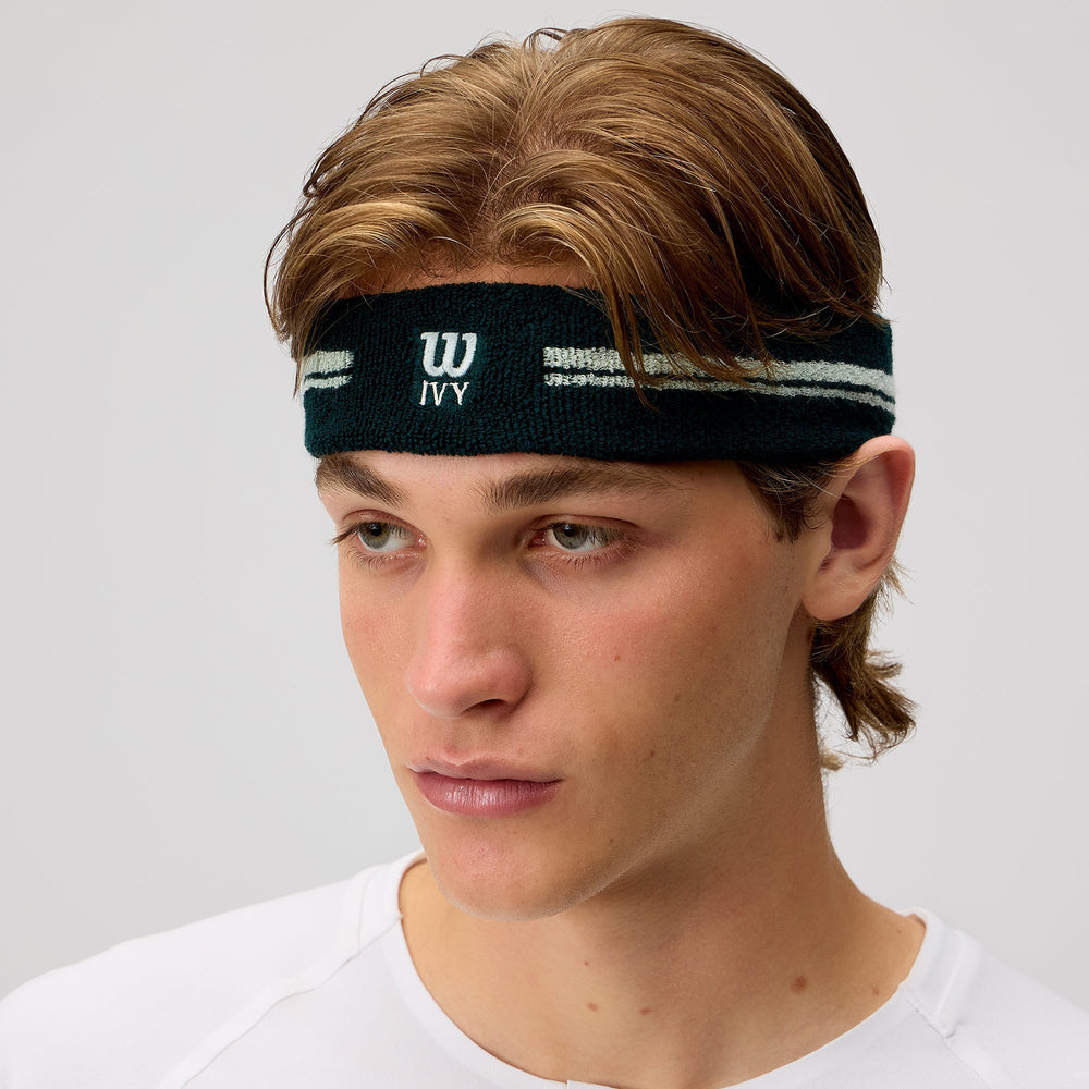 Kith Ivy for Wilson Terry Stripe Headband - Ivy Green