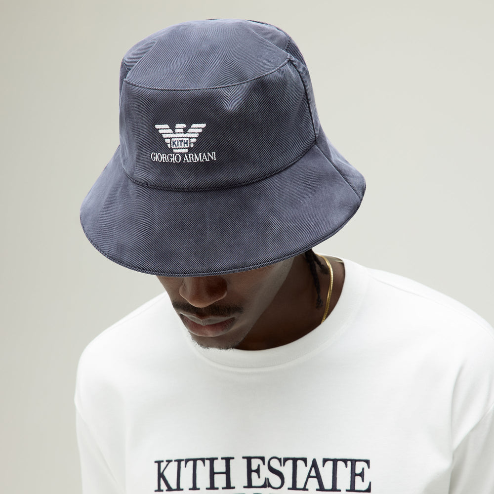 Giorgio Armani & Kith Cupro Jersey Bucket Hat - Nocturnal
