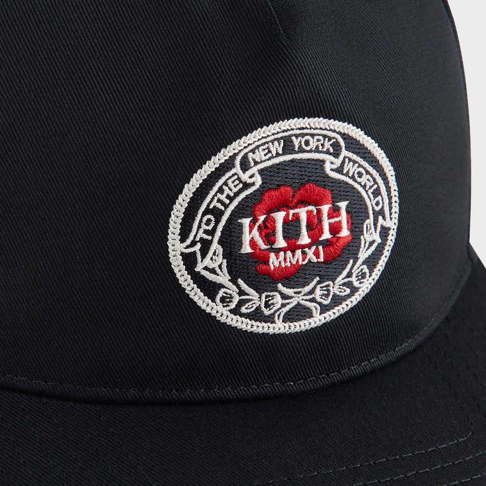 Kith Twill Bay Low Pinch Crown Snapback - Black