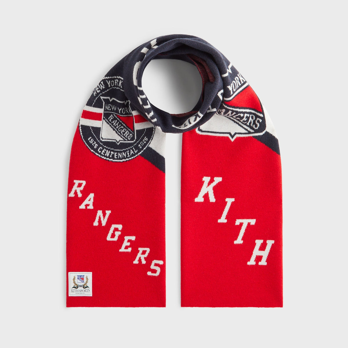 Kith for the New York Rangers Centennial Jacquard Knit Scarf - Nocturn