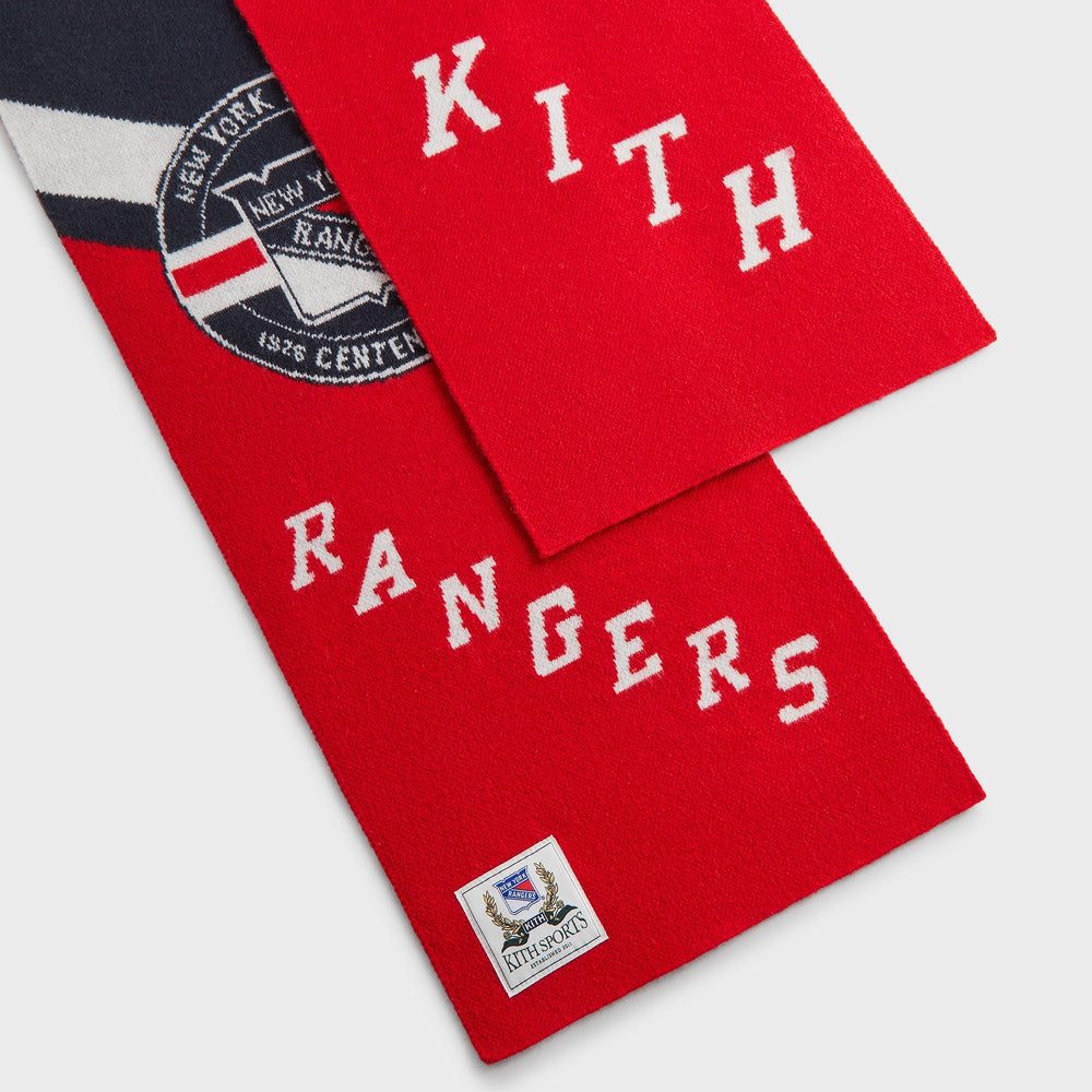 Kith for the New York Rangers Centennial Jacquard Knit Scarf - Nocturn