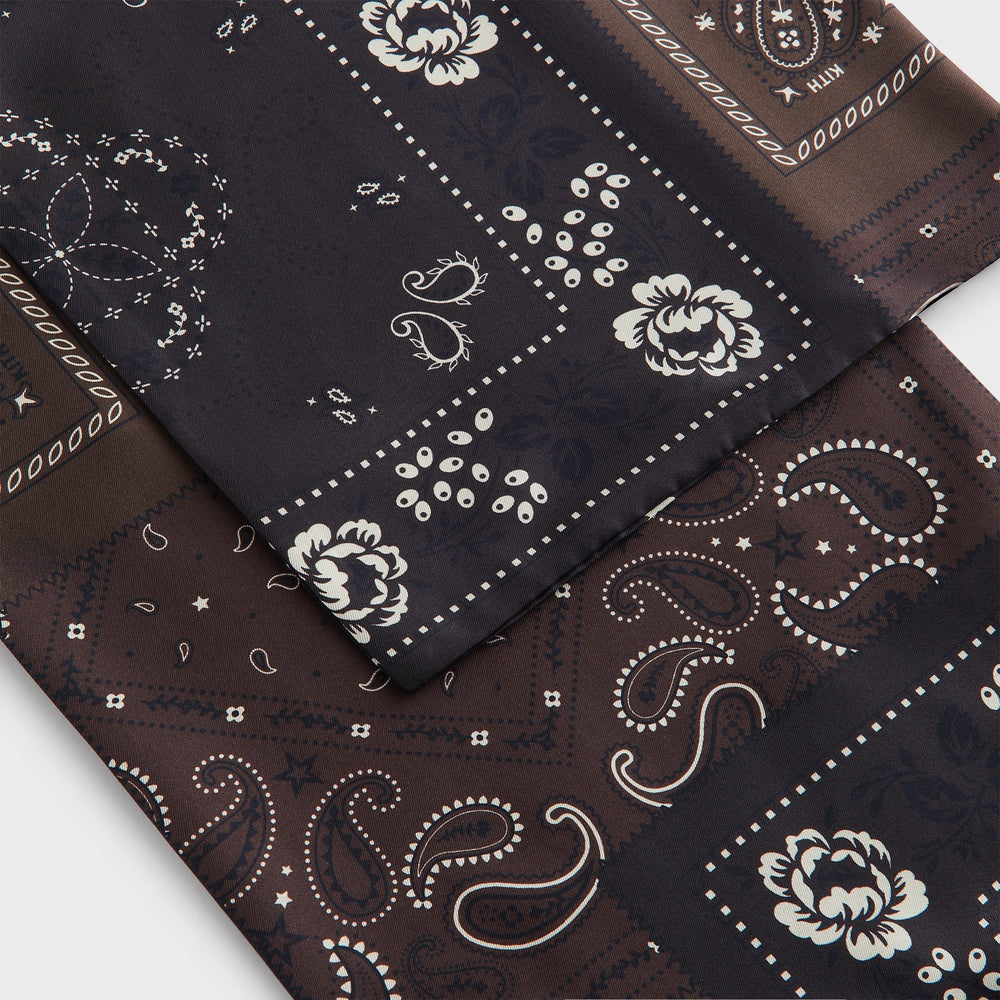 Kith Printed Paisley Silk Scarf - Kindling