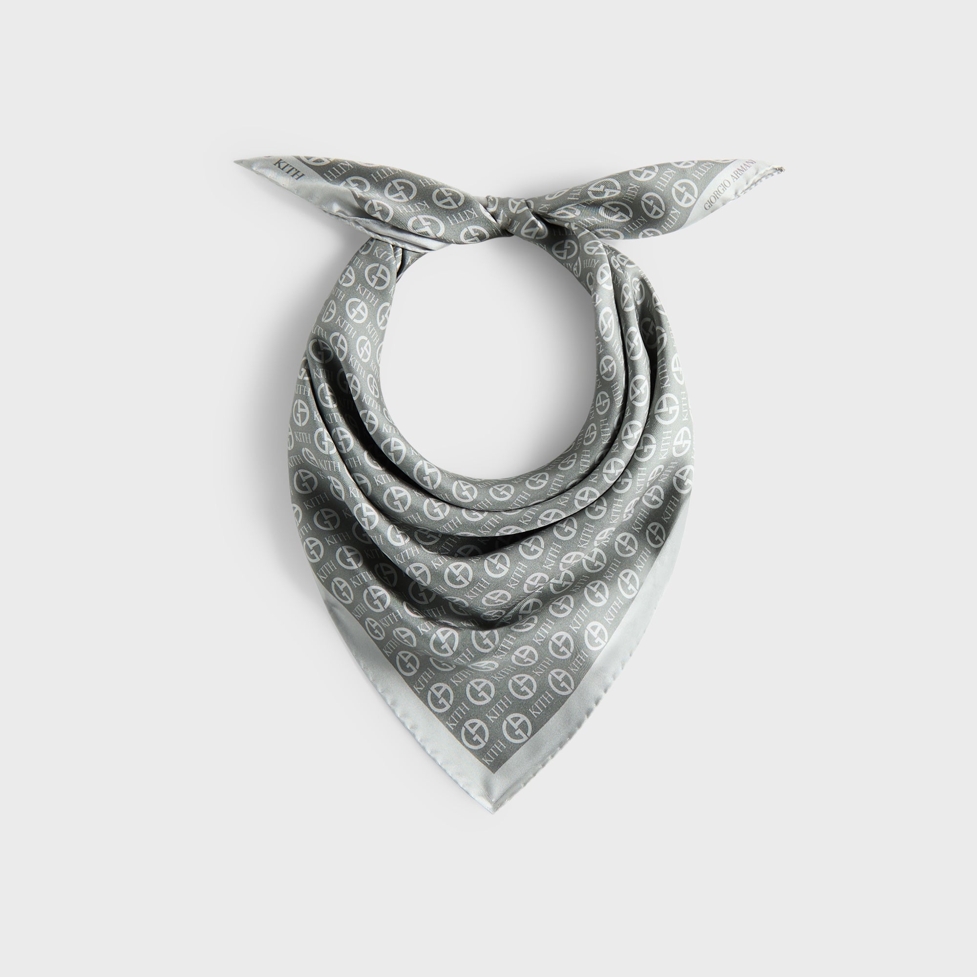 Giorgio Armani & Kith Monogram Printed Silk Bandana - Concrete