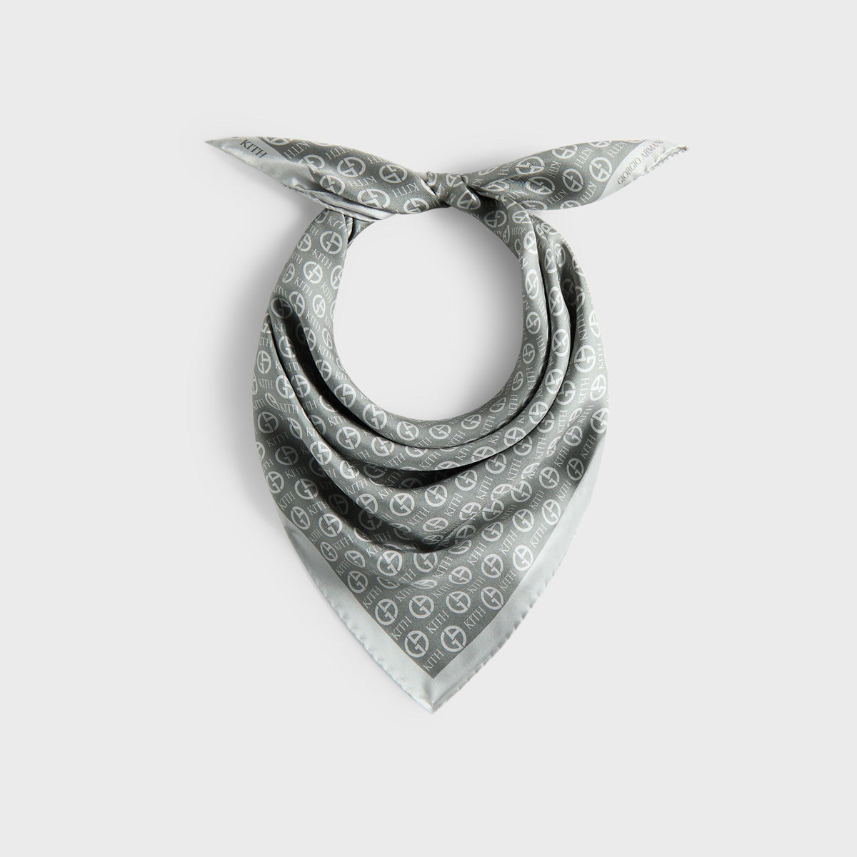 Giorgio Armani & Kith Monogram Printed Silk Bandana - Concrete