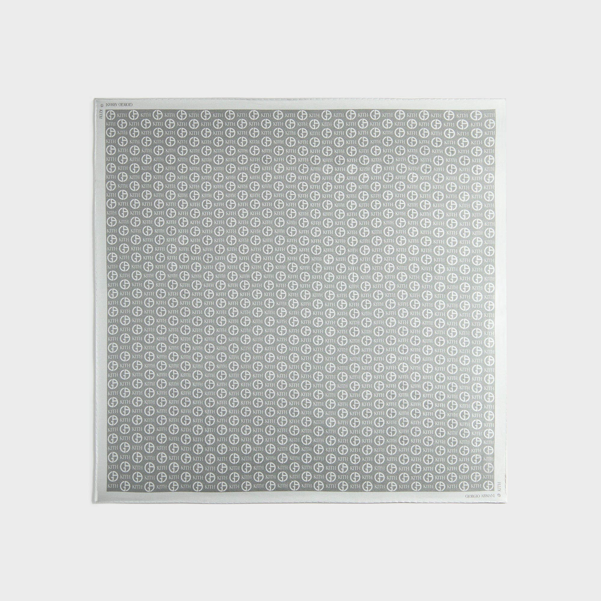Giorgio Armani & Kith Monogram Printed Silk Bandana - Concrete