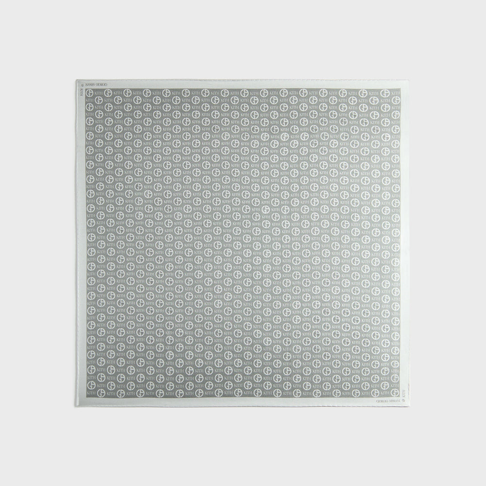Giorgio Armani & Kith Monogram Printed Silk Bandana - Concrete