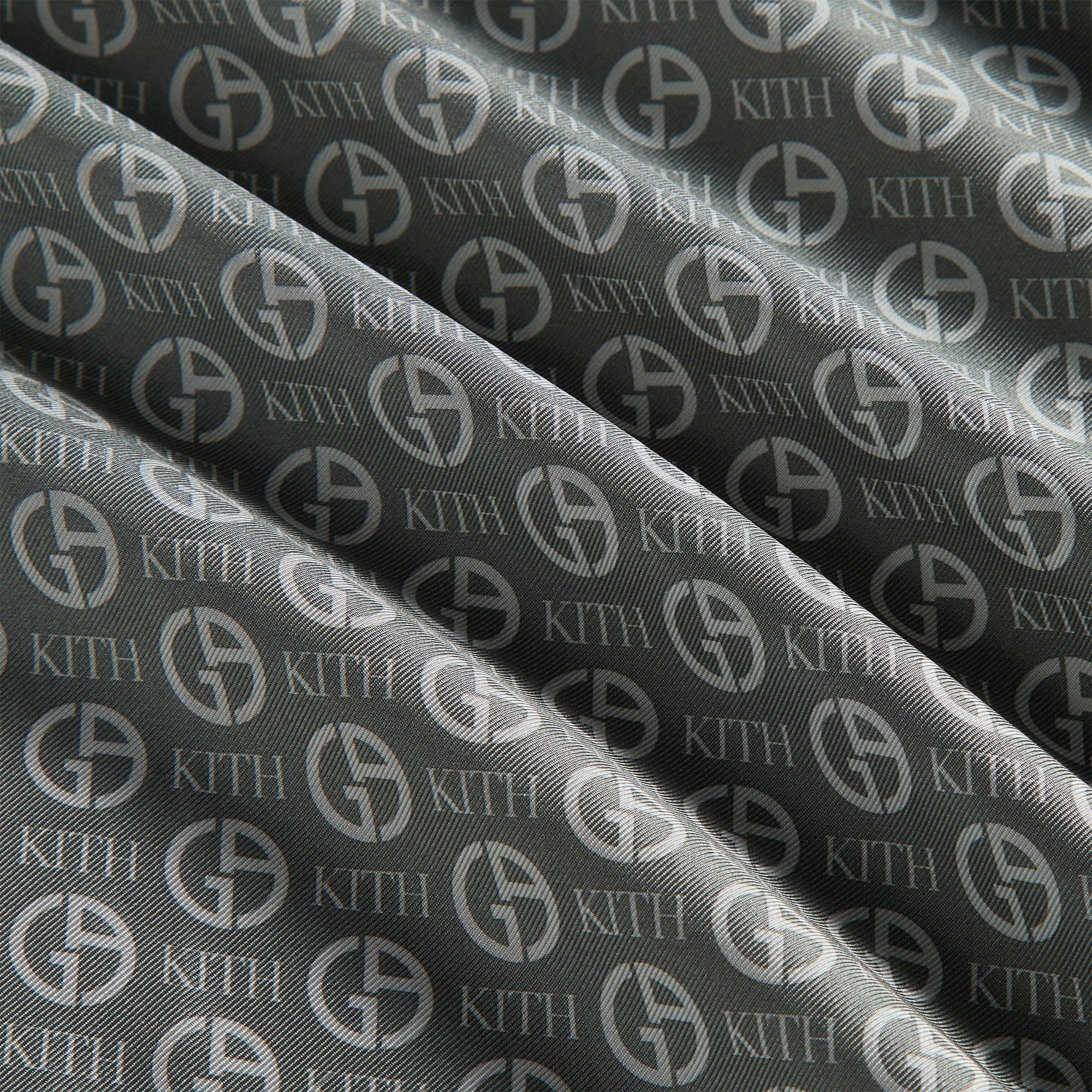 Giorgio Armani & Kith Monogram Printed Silk Bandana - Concrete