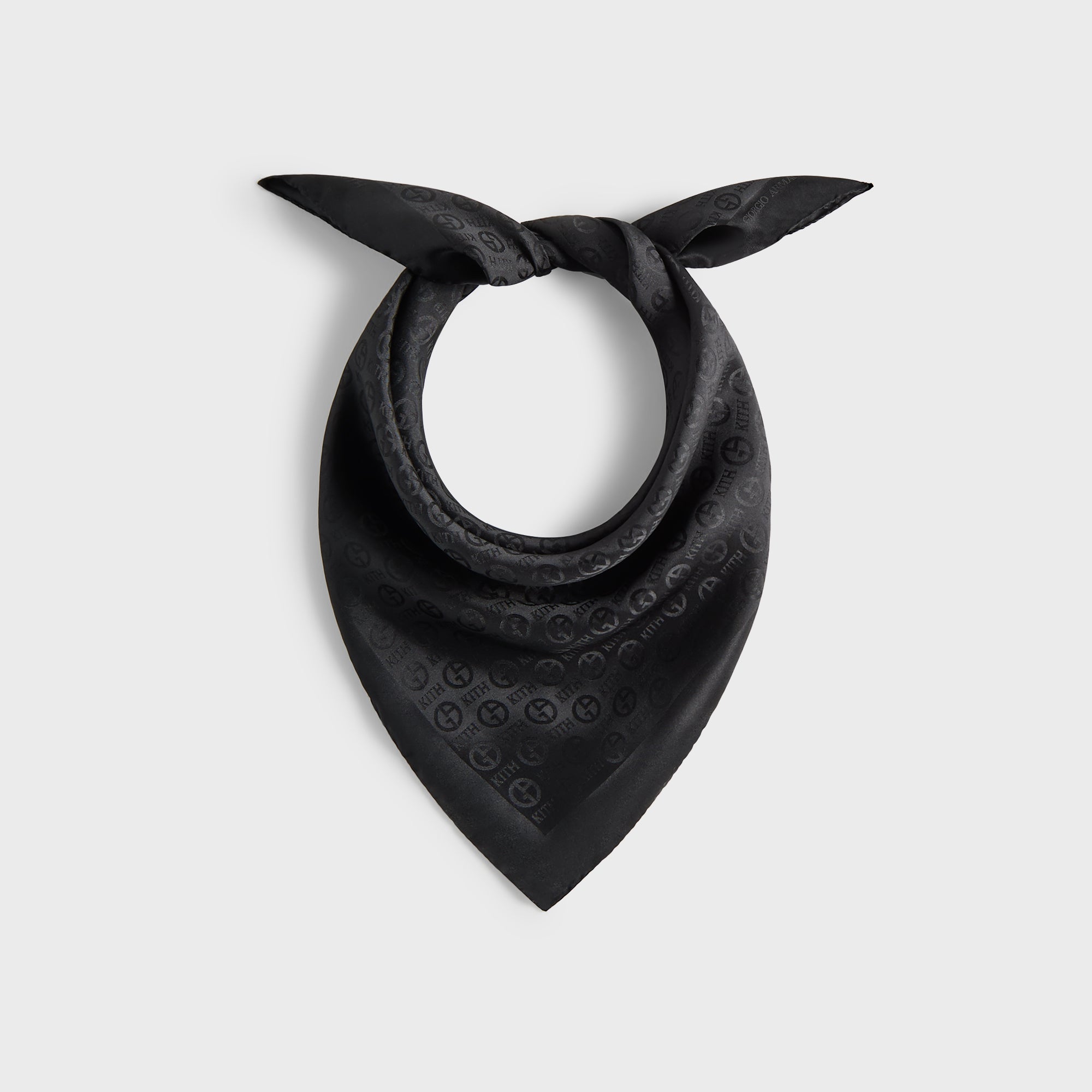 Giorgio Armani & Kith Monogram Jacquard Silk Bandana - Black