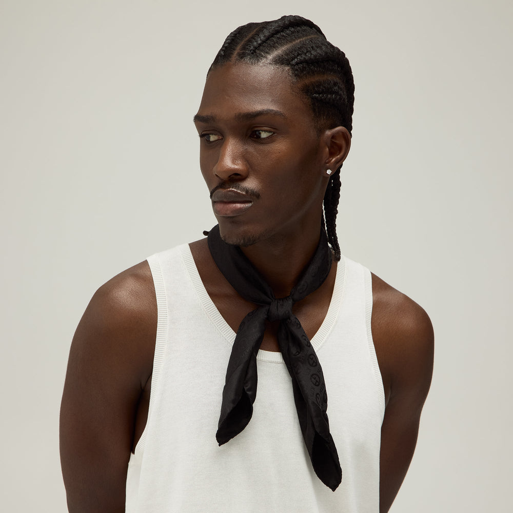 Giorgio Armani & Kith Monogram Jacquard Silk Bandana - Black