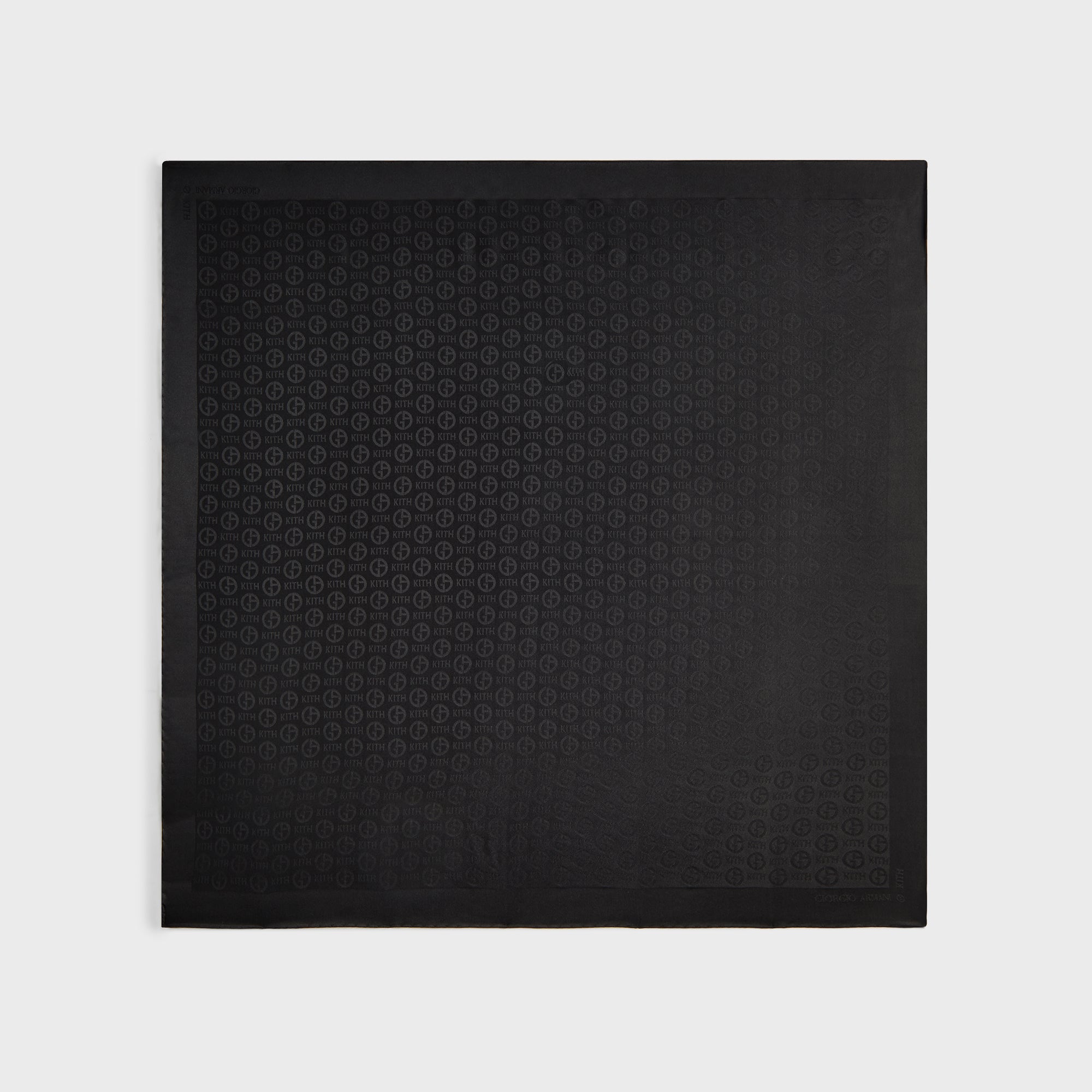 Giorgio Armani & Kith Monogram Jacquard Silk Bandana - Black